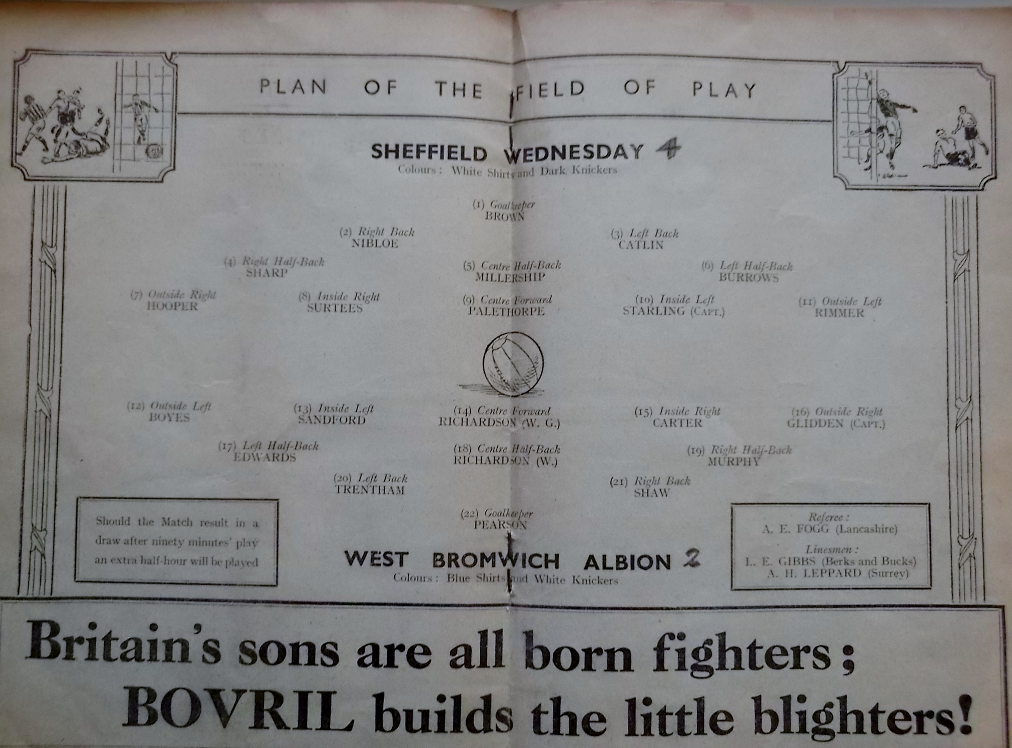 1935 FA CUP FINAL SHEFFIELD WEDNESDAY V WEST BROM - Image 2 of 2