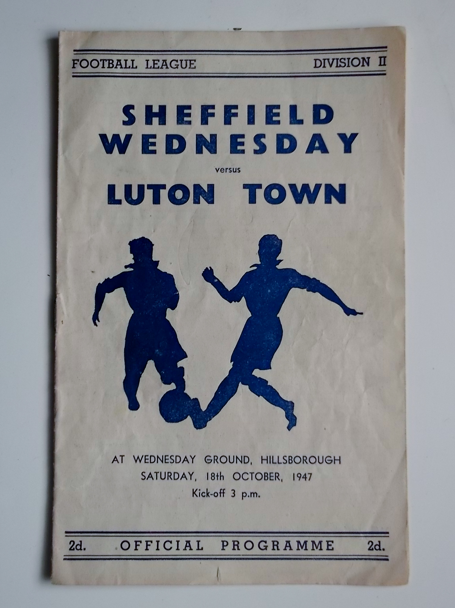 1947-48 SHEFFIELD WEDNESDAY V LUTON TOWN