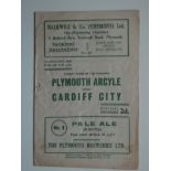 1947-48 PLYMOUTH ARGYLE RESERVES V CARDIFF CITY RESERVES