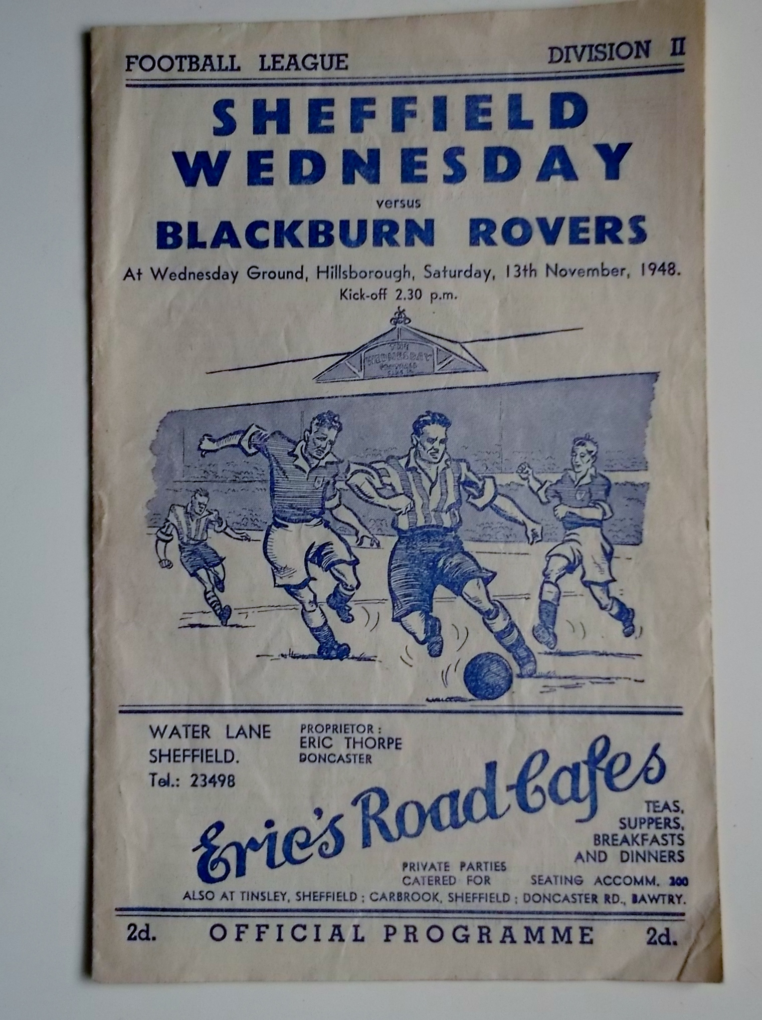 1948-49 SHEFFIELD WEDNESDAY V BLACKBURN ROVERS