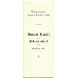 WARWICKSHIRE COUNTY CRICKET CLUB ANNUAL REPORT 1939