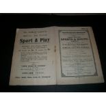WEST BROMWICH ALBION - 1917 SPORTS & BOXING PROGRAMME