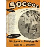 THIRD LANARK V BIRMINGHAM CITY 1961 IN UNITED STATES + BESIKTAS V KARLSRUHE