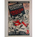 1948-49 SCOTTISH LEAGUE V ENGLISH LEAGUE