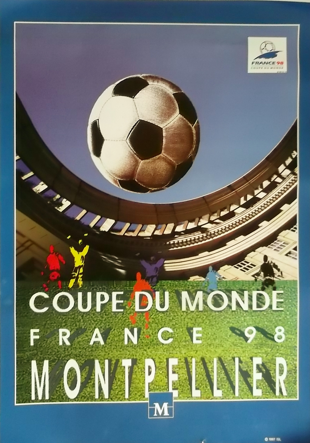 ORIGINAL FRANCE 98 WORLD CUP POSTER - MONTPELLIER