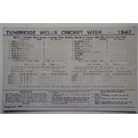 CRICKET - 1947 KENT V SUSSEX SCORECARD