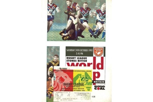 RUGBY LEAGUE - WORLD CUP FINAL 1992 PROGRAMME & TICKET AUSTRALIA V GREAT BRITAIN