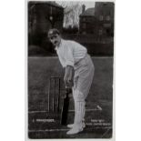 CRICKET - J.IREMONGER POSTCARD ( NOTTS ) CIRCA 1910