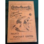 1935-36 CRYSTAL PALACE v TORQUAY UNITED