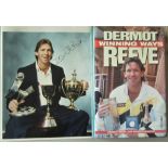 CRICKET - DERMOT REEVE WARWICKSHIRE HAND SIGNED PRESS PHOTOGRAPH AND BOOK