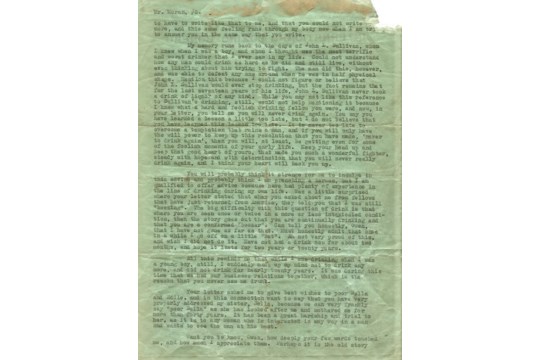 BOXING - TYPED LETTER FROM C.J. HARVEY NEW YORK TO OWEN MORAN BIRMINGHAM UK 1936