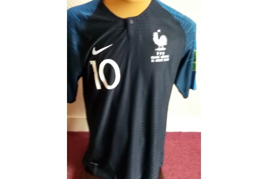 KYLIAN MBAPPE FRANCE MATCH WORN SHIRT FROM THE 2018 WORLD CUP FINAL