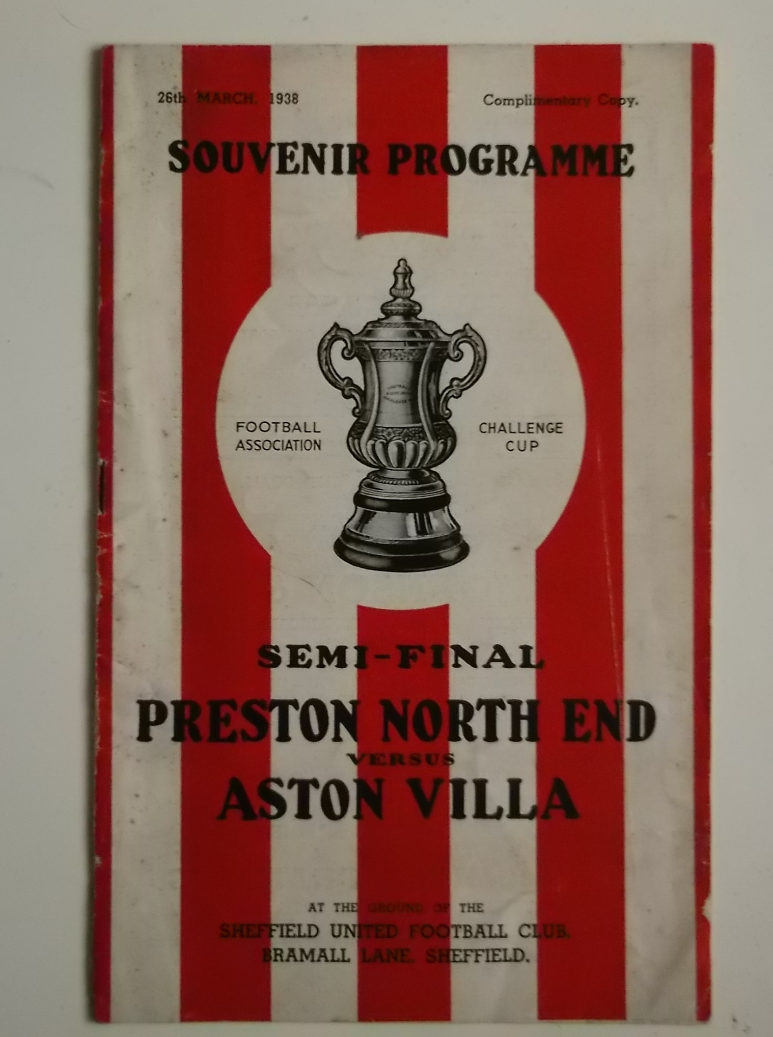 1938 FA CUP SEMI-FINAL PRESTON V ASTON VILLA AT SHEFFIELD UNITED