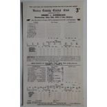 CRICKET - 1956 SURREY V AUSTRALIANS SCORECARD - JIM LAKER 10 FOR 88 IN FIRST INNINGS