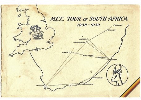 CRICKET - OFFICIAL M.C.C. MANAGERS/PLAYERS CHRISTMAS CARD 1938-39 TOUR TO SOUTH AFRICA