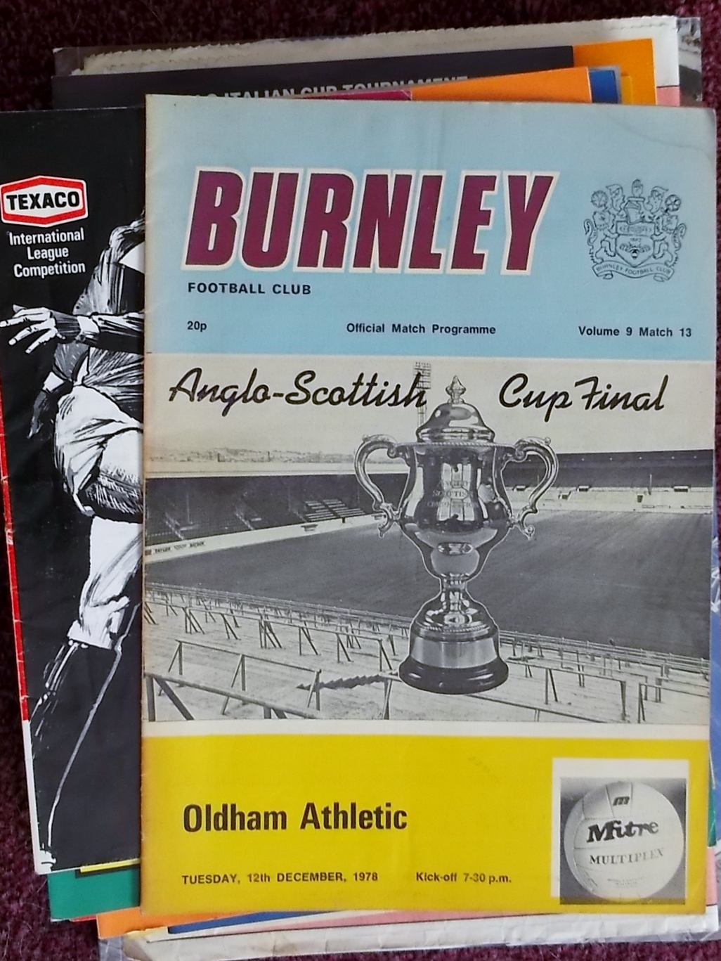 COLLECTION OF MINOR CUP PROGRAMMES