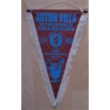 ASTON VILLA EUROPEAN CUP WINNERS PENNANT 1982