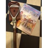 HORSE RACING- VINTAGE SHOOTING STICK & BOOK TALES FROM THE TURF