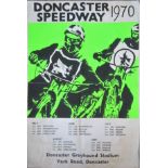 SPEEDWAY - DONCASTER 1970 FIXTURES ADVERTISING POSTER