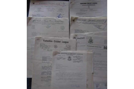 CRICKET - CORRESPONDENCE BETWEEN YORKSHIRE CLUBS & WARWICKSHIRE C.C.C.