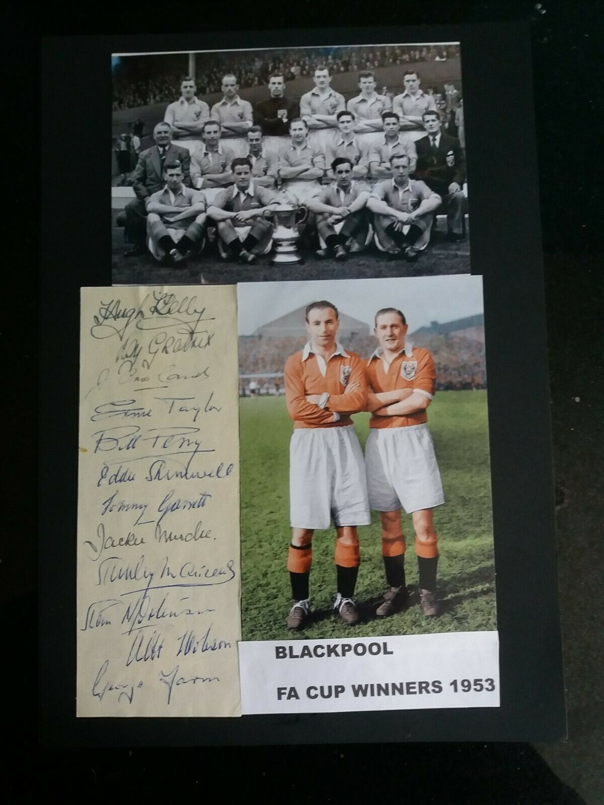 1953 FA CUP FINAL - 12 BLACKPOOL AUTOGRAPHS