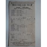 CRICKET - 1947 ENGLAND V SOUTH AFRICA SCORECARD