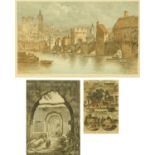 After H W Brewer, an antiquarian print "The Old Bridge Over The Tyne at Newcastle",