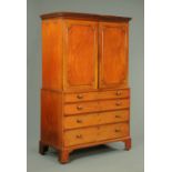 A George III mahogany linen press,