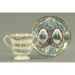 A rare Methodist "Love Feast" earthenware loving cup, second quarter of the 19th century,