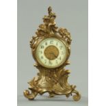 A cast spelter mantle clock, early 20th century,