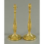 A pair of brass table lamps, modern. Height 34 cm.
