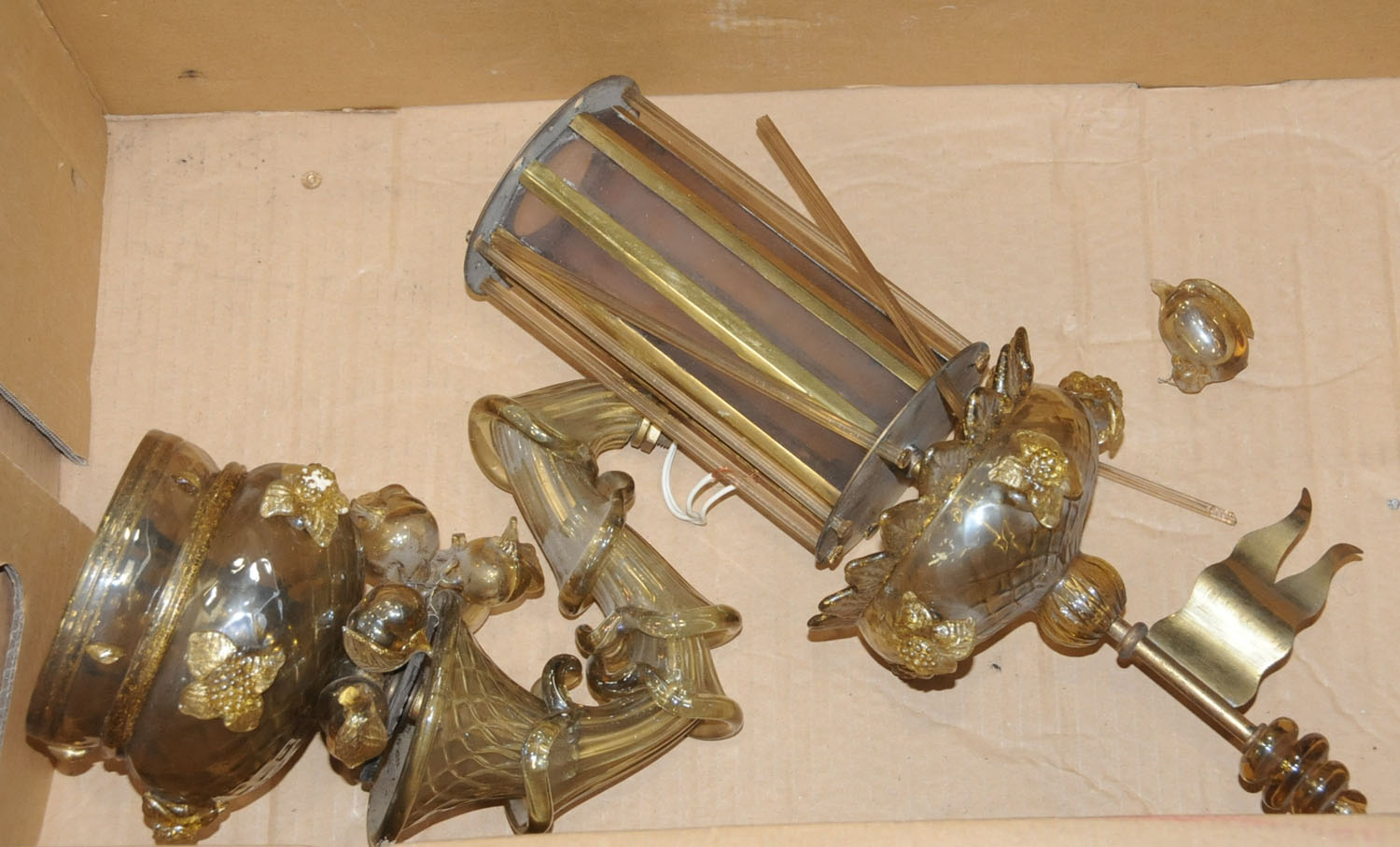 A set of four Venetian glass lantern style wall lights, early 20th century, - Image 5 of 6