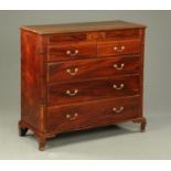 A 19th century Lancashire mahogany chest of drawers,