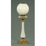 A Victorian opalescent glass table lamp,