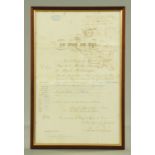 Au Nom Du Roi, a French passport issued 1845 to Mr Thomas Chapman, framed and glazed both sides,
