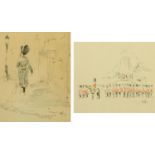 Two prints, London Guard scenes. Largest 26 cm x 20 cm.