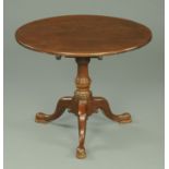 A George III mahogany tripod table,