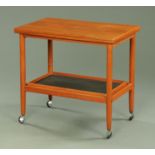 A Danish teak turnover top trolley, circa 1970's,