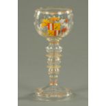 A Lobemeyr glass goblet, late 19th/early 20th century,