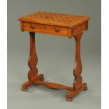 A 19th century oak parquetry side table, with moulded edge,