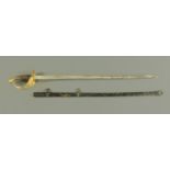 A Prussian 1889 Pattern Infantry Officers short sword,