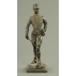 A French bronze figure of a French army officer, late 19th/early 20th century,