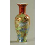 A Wilton ware lustre vase, circa 1930, decorated in Chinese landscape pattern with pagodas,