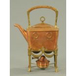 A WMF copper spirit kettle, circa 1925/30,