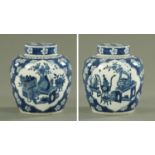 A Chinese blue and white ginger jar and cover,