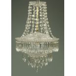 A moulded glass chandelier, 20th century,