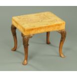 A Victorian walnut stool,