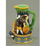 A Minton Majolica Tavern type jug, decorated with drinking and dancing scenes,