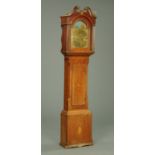 A George III oak and mahogany cased grandfather clock,