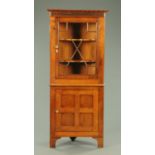 A Victorian Welsh standing corner cupboard,